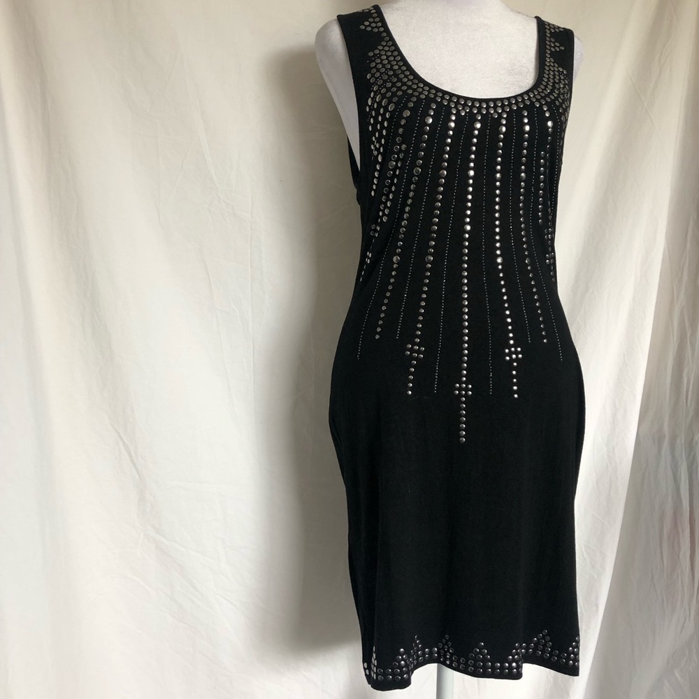 Seductions Black Studded Midi Dress